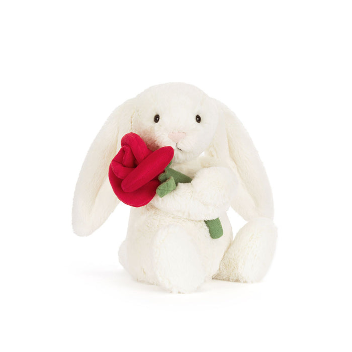 Jellycat Cream Bunny With Rose (LIMIT ONE PER CUSTOMER)