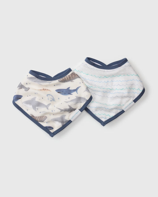 Loulou Lollipop Muslin Bandana Bib Set - Sharks