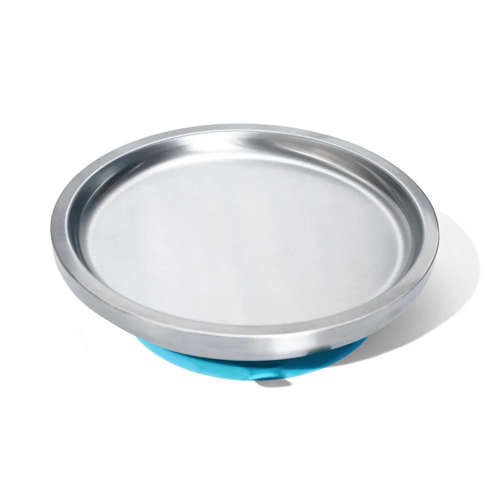 Avanchy Stainless Steel Silicone Round Open Plate - Blue