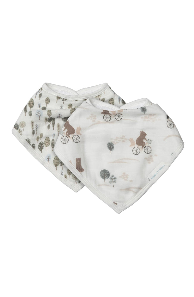 Loulou Lollipop Bandana Bib Set - Bears on Bikes