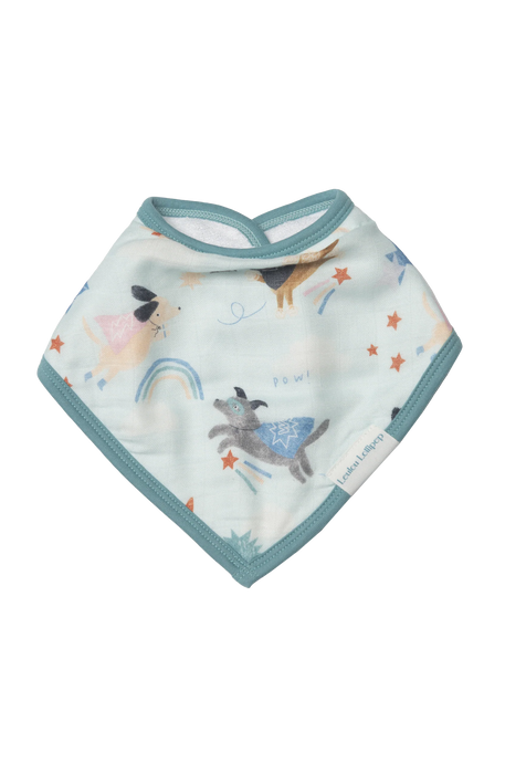 Loulou Lollipop Muslin Bandana Bib Set  - Superhero Dog