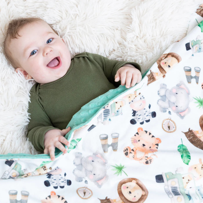 Honey Lemonade Baby&Toddler Minky Blanket 30x40 inch - Safari