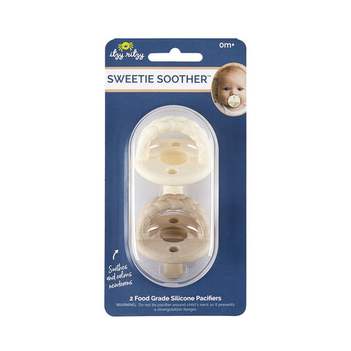 Itzy Ritzy Soother Pacifier 6-18M 2pk - Toast Buttercream Braid