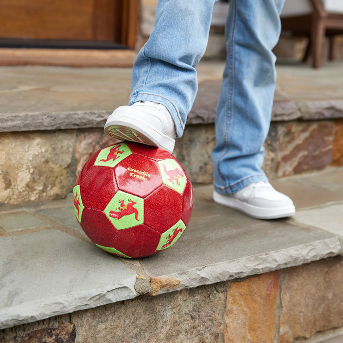 Crocodile Creek Size 3 Glitter Soccer - Dinosaur