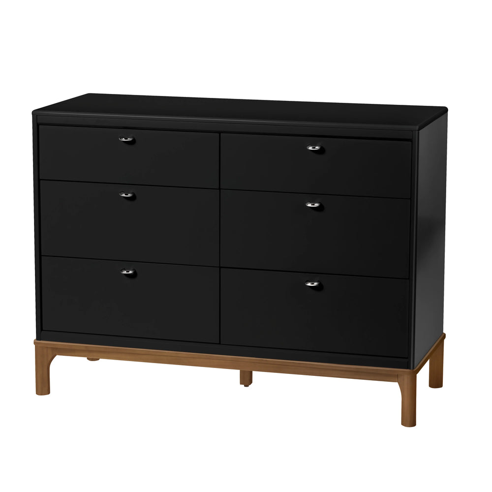 Little Seeds Laurel 6-Drawer Dresser - Black/Acorn