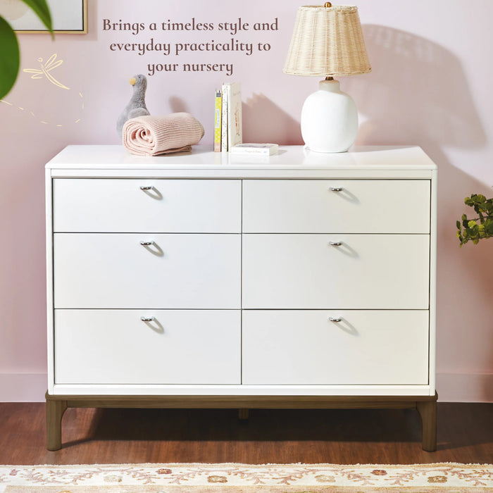 Little Seeds Laurel 6-Drawer Dresser - White/Acorn