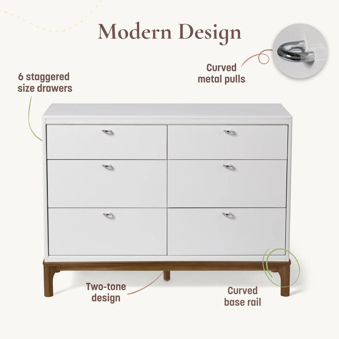 Little Seeds Laurel 6-Drawer Dresser - Black/Acorn