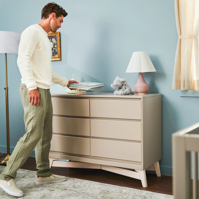 Little Seeds Pala 6-Drawer Dresser - Taupe/Whitewash