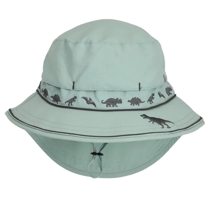 Calikids Sun Hat - Sage Green Dino