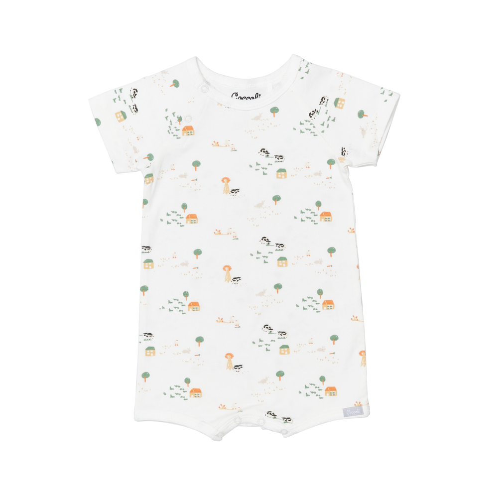 Coccoli Modal Romper - Farm Animals on Cream