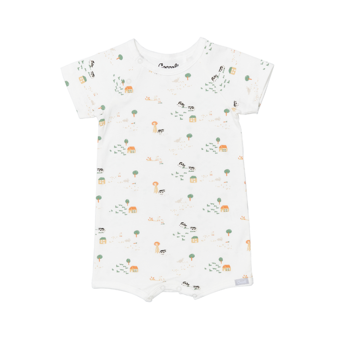 Coccoli Modal Romper - Farm Animals on Cream