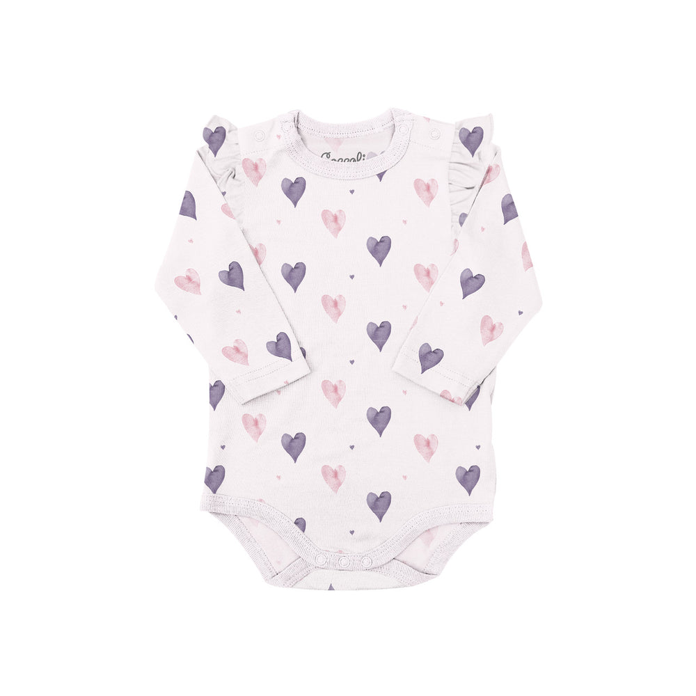 Coccoli Modal Romper - Hearts On Light Pink