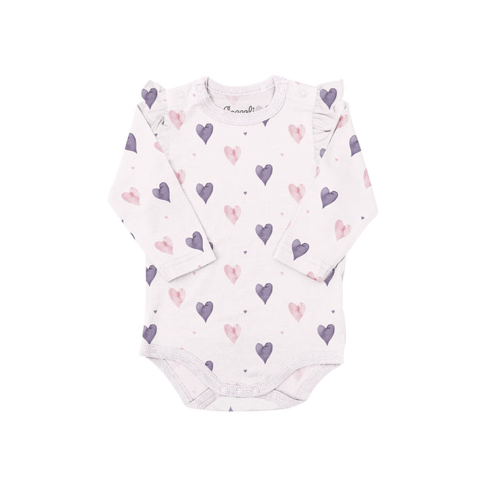Coccoli Modal Romper - Hearts On Light Pink