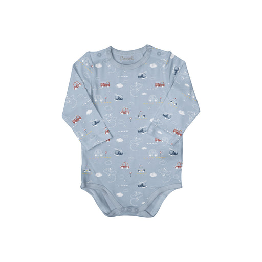 Coccoli Modal Romper - Vehicles On Blue