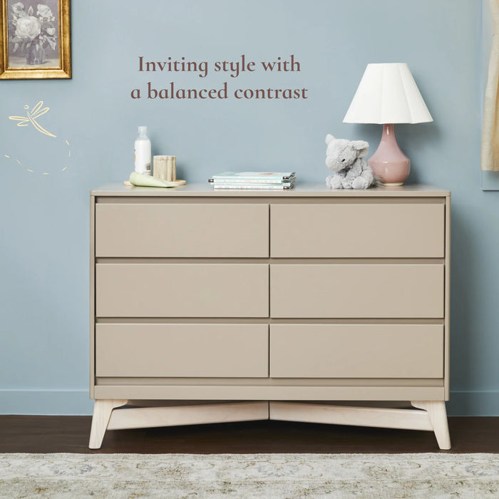 Little Seeds Pala 6-Drawer Dresser - Taupe/Whitewash