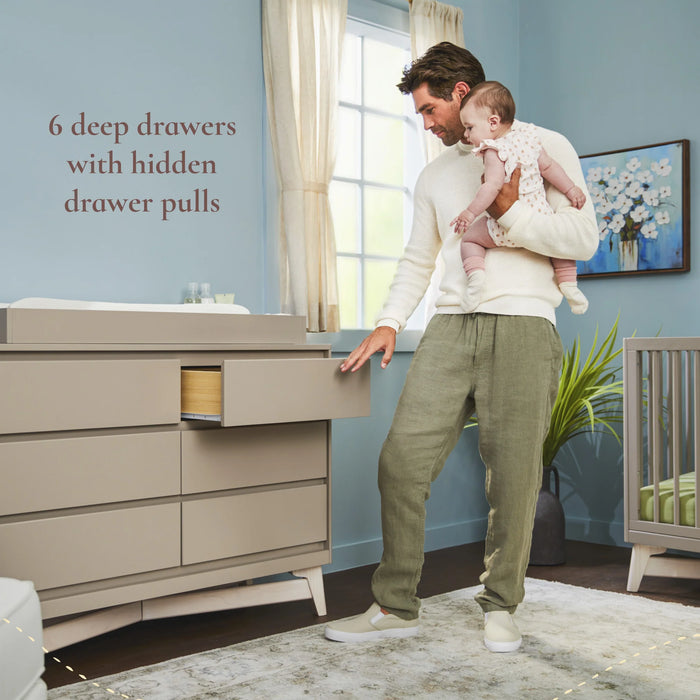 Little Seeds Pala 6-Drawer Dresser - Taupe/Whitewash