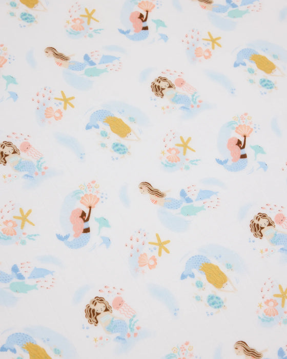 Loulou Lollipop Fitted Crib Sheet - Mermaids