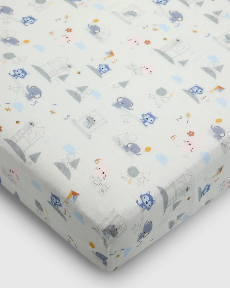 Loulou Lollipop Fitted Crib Sheet - Mini Mathletes