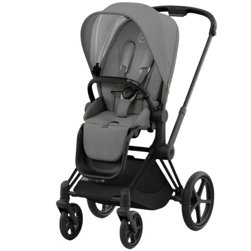 Cybex Priam4 - Matte Black Frame w/ Pearl Grey Seat