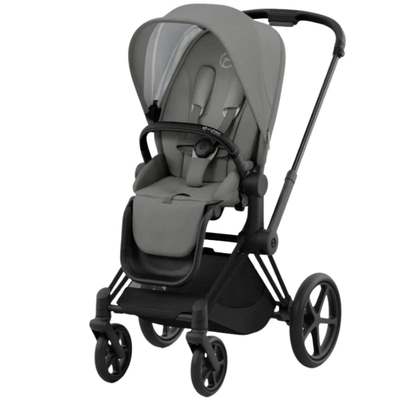 Cybex Priam4 - Matte Black Frame w/ Pearl Grey Seat