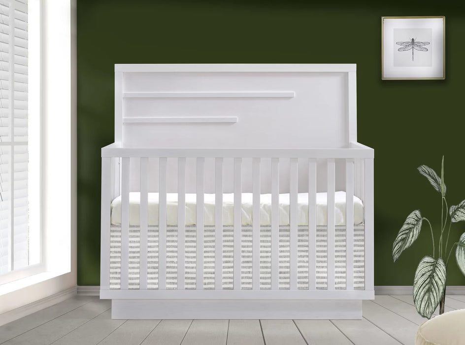Natart Como 4-in-1 Convertible Crib with Horizontal Molding - White 14004