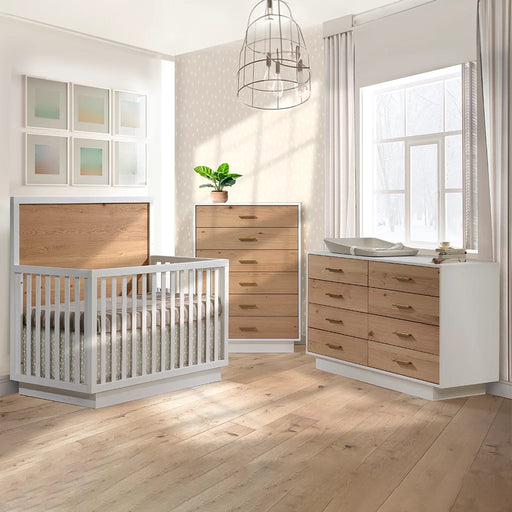 Natart Como Naturale 6 Drawer Tall Chest - White/Natural Oak