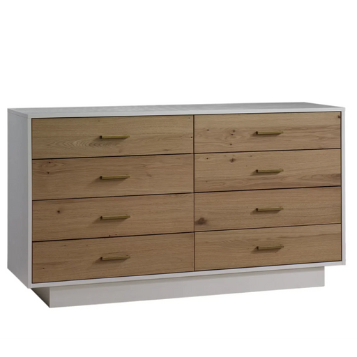 Natart Como Naturale Double Dresser 52"(8 Drawers) - White/Natural Oak