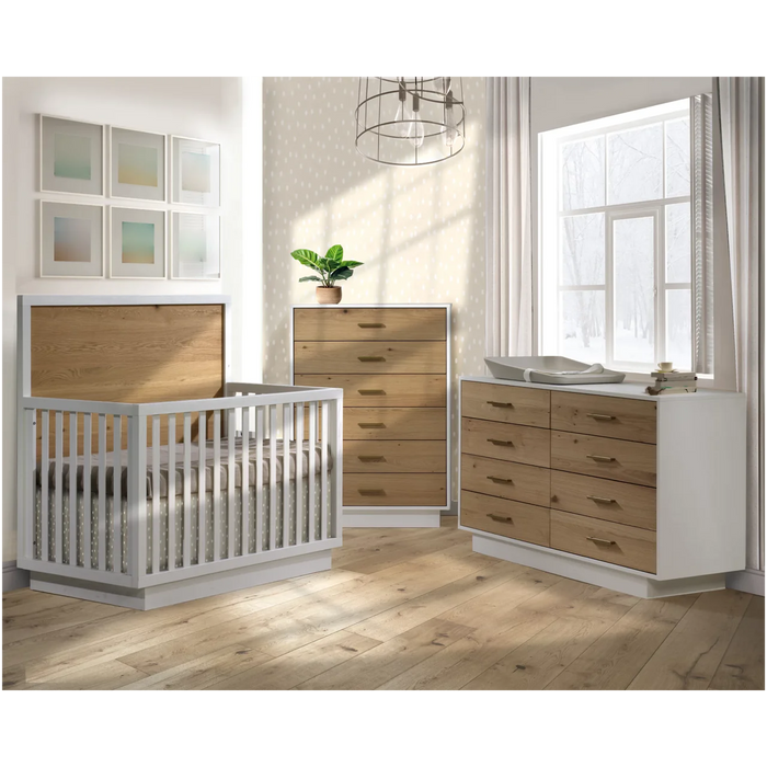 Natart Como Naturale Convertible Crib - White/Natural Oak