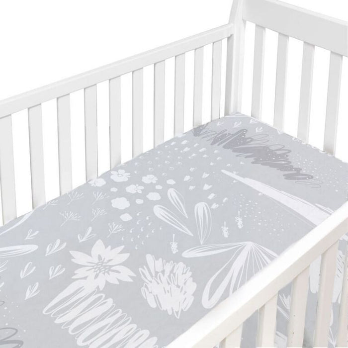 Simmons Percale Crib Sheet 1pk - Grey Bunnies