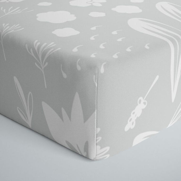 Simmons Percale Crib Sheet 1pk - Grey Bunnies