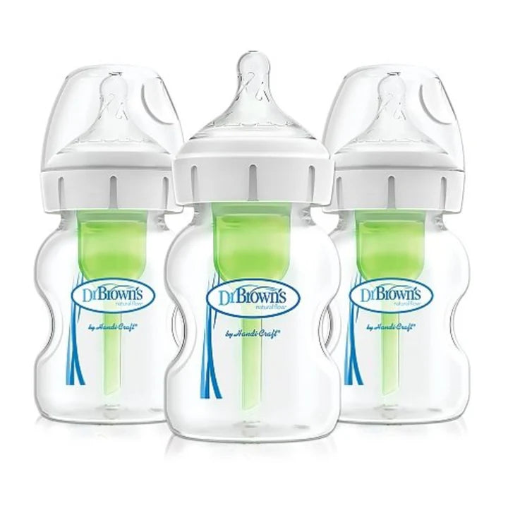 Dr Brown Options + Newborn Bottle Wide - Neck 150ml/5oz 3pk
