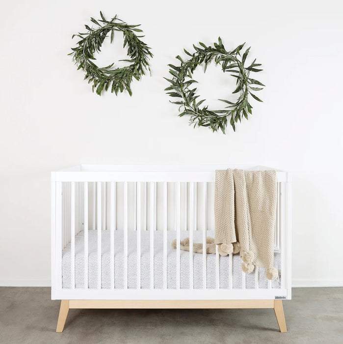Dadada Soho 3-in-1 Convertible Crib - White/Natural