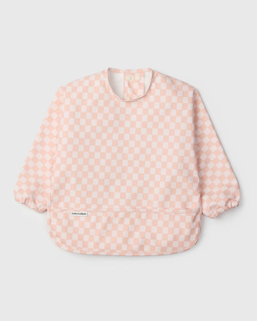 Loulou Lollipop LongSleeve Waterproof Bib - Pink Checkerboard