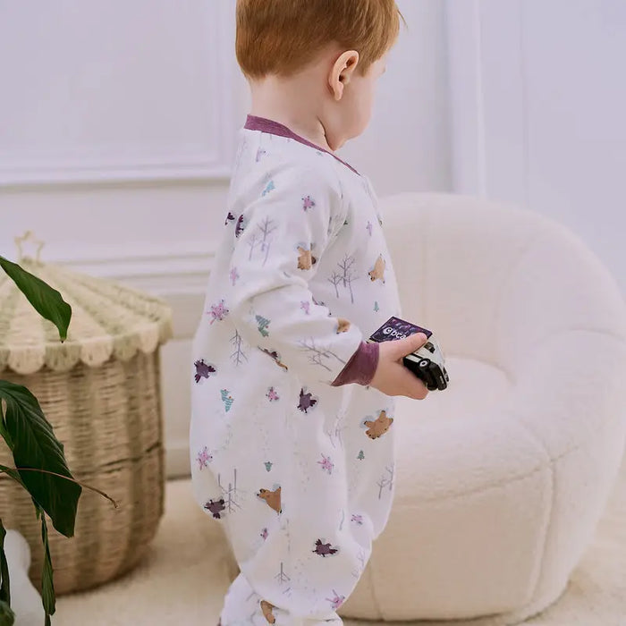 Nest Designs Organic Long Sleeve Footed Sleep Bag 1.0T - Snow Angels