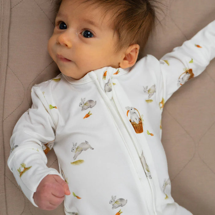 Belan.J Footed Zipper Sleeper - Garden Bunnies