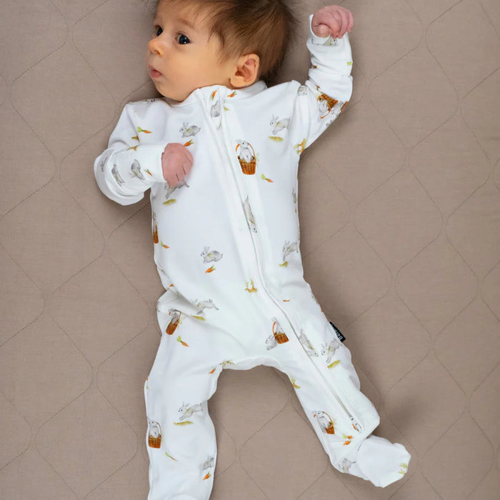 Belan.J Footed Zipper Sleeper - Garden Bunnies
