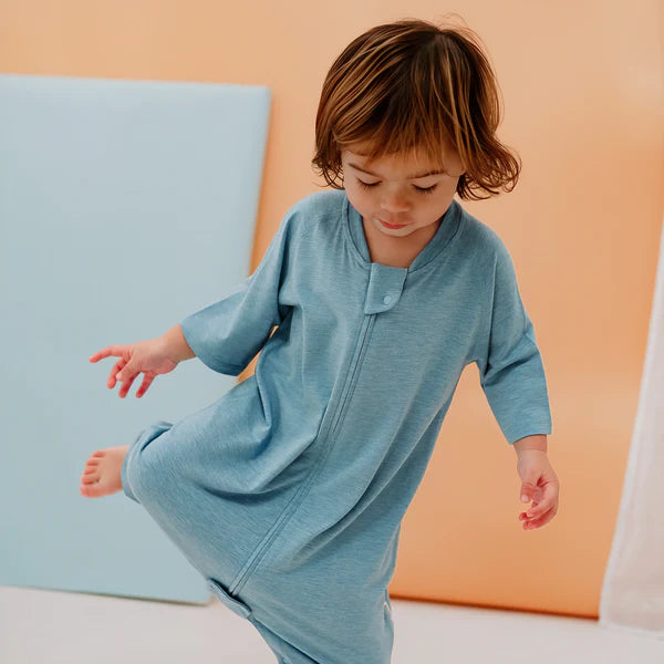 Nest Designs Short Sleeve Footed Sleep Bag 0.6Tog - Meadow Green