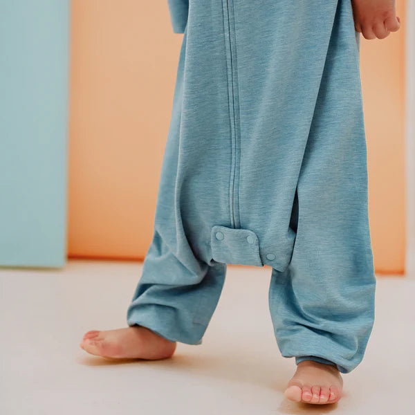 Nest Designs Short Sleeve Footed Sleep Bag 0.6Tog - Meadow Green
