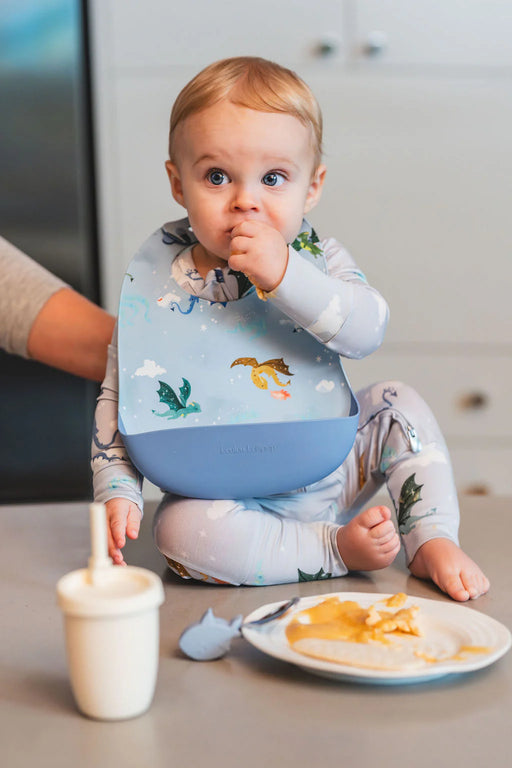 Loulou Lollipop Silicone Bib Printed - Magical Dragons