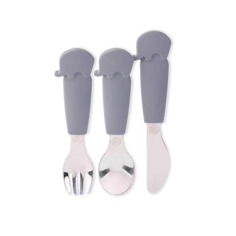 Eco Rascals Elephant Cutlery - Silver