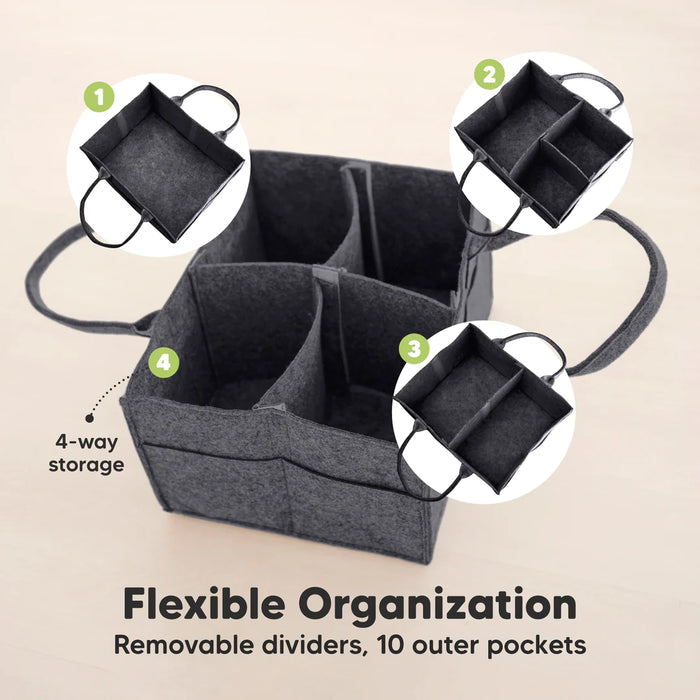 KeaBabies Original Diaper Caddy - Mystic Gray