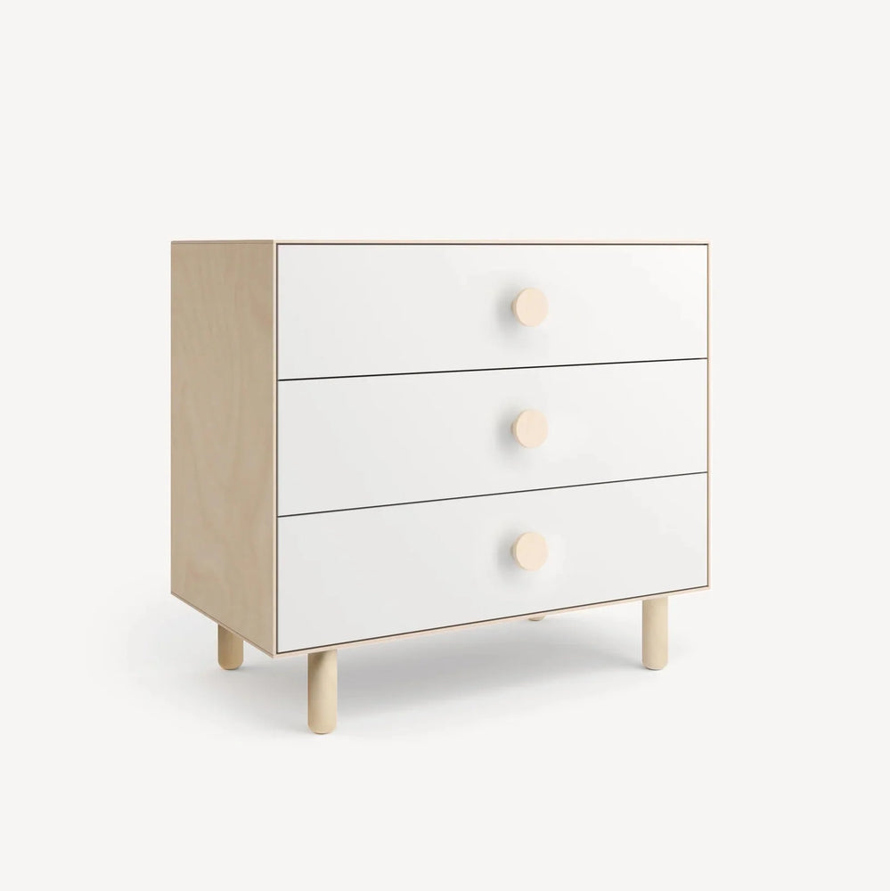 Oeuf Dot Merlin 3 Drawer Dresser - Birch/White