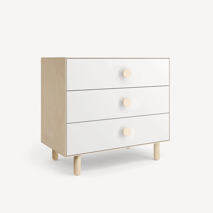Oeuf Dot Merlin 3 Drawer Dresser - Birch/White