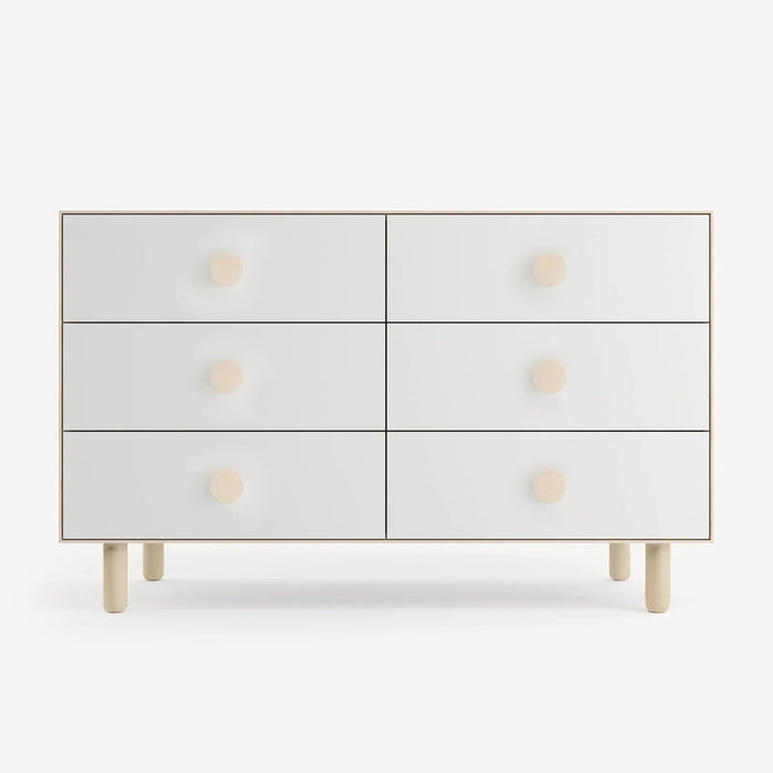 Oeuf Dot Merlin 6 Drawer Dresser - Birch/White