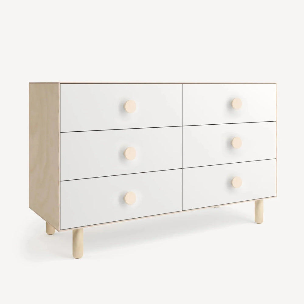 Oeuf Dot Merlin 6 Drawer Dresser - Birch/White