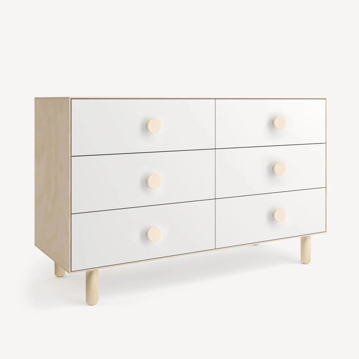 Oeuf Dot Merlin 6 Drawer Dresser - Birch/White