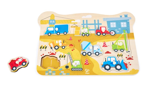 Hape Construction Vehicles Peg Puzzle