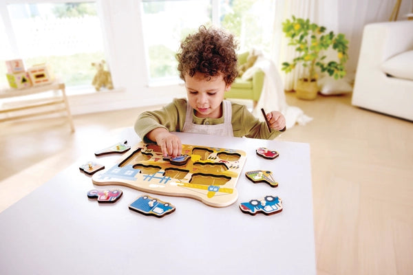 Hape Construction Vehicles Peg Puzzle