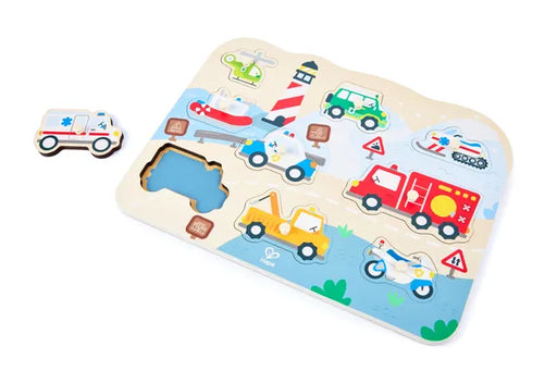 Hape Emergency Vehicles Peg Puzzle E1457