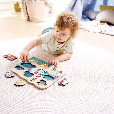 Hape Emergency Vehicles Peg Puzzle E1457